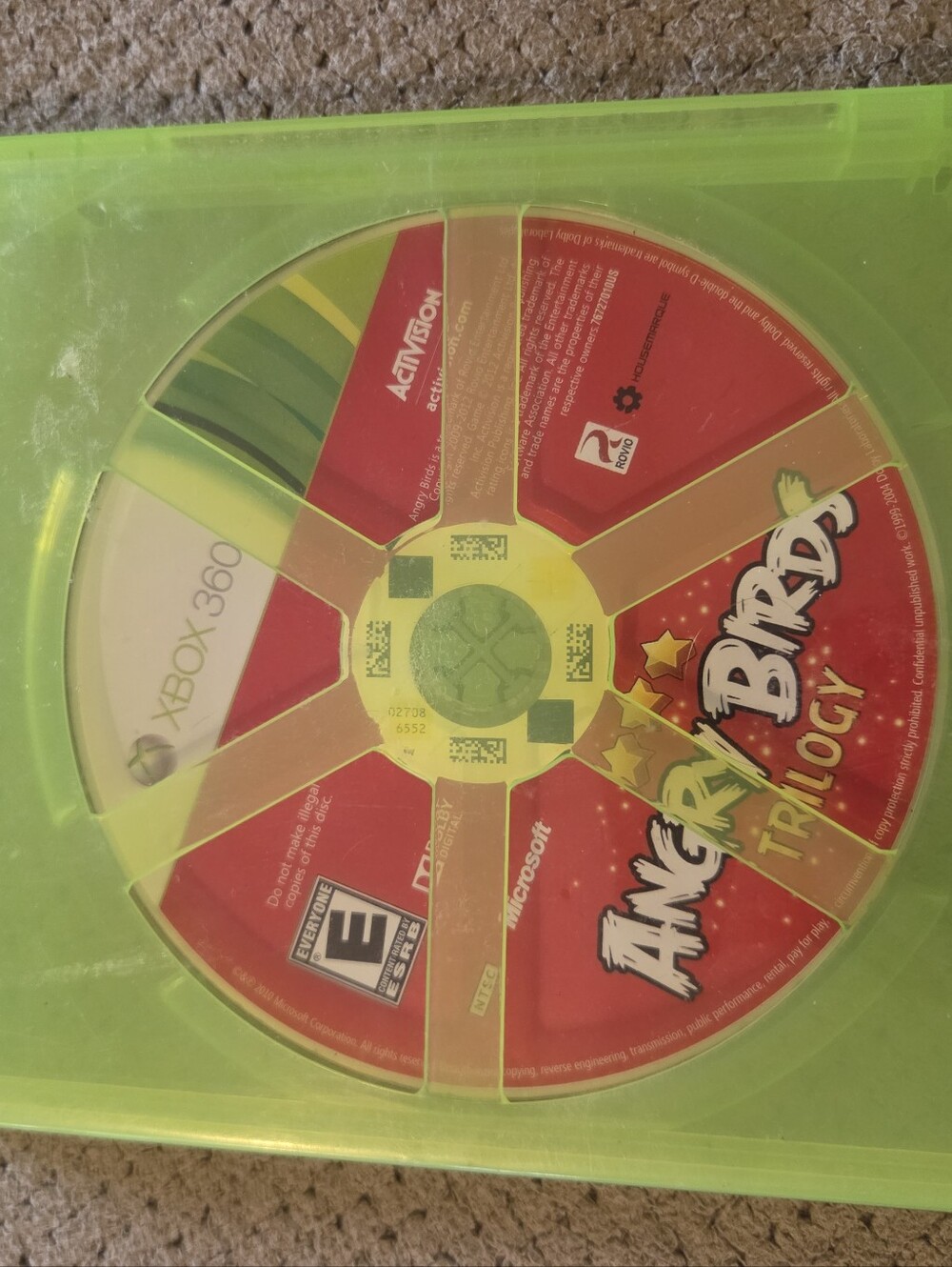 Angry Birds Trilogy Xbox 360 Disc, Case. No Manual or case art. Microsoft - Picture 15 of 16